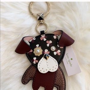 Kate Spade dog floral key fob keychain